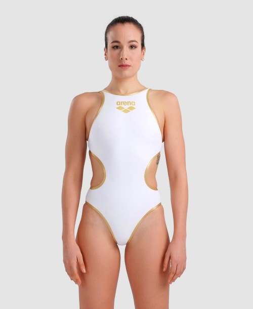 Costume Donna Arena One Biglogo White-Gold