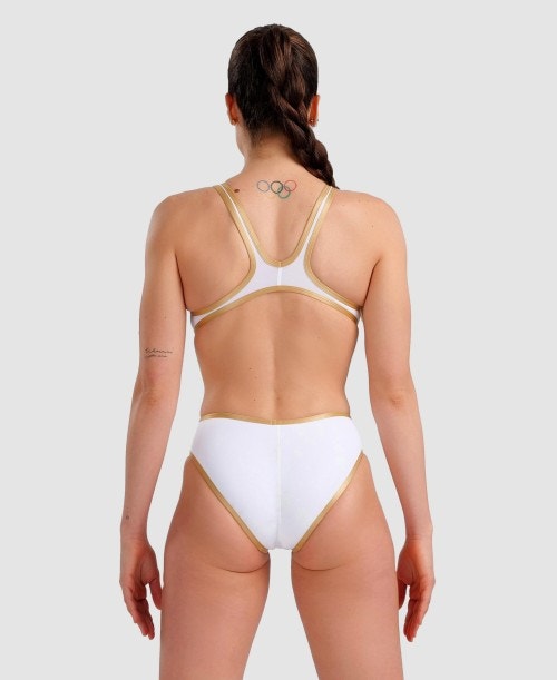 Costume Donna Arena One Biglogo White-Gold