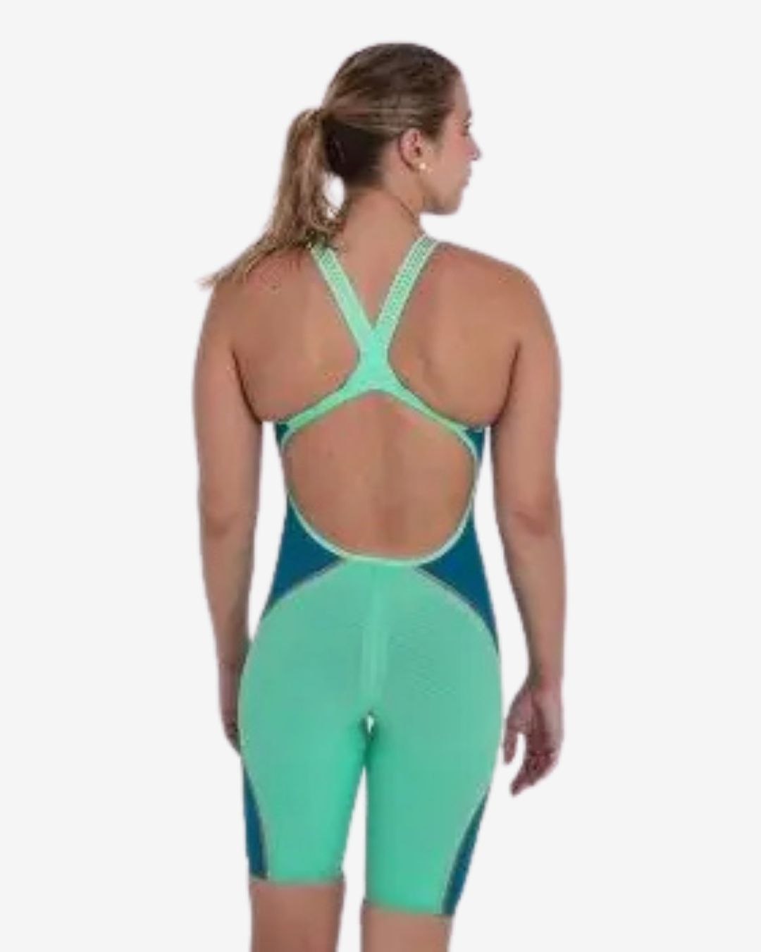 Costume Da Gara Donna Speedo Fastskin LZR Pure Intent OpenBack Verde Acqua