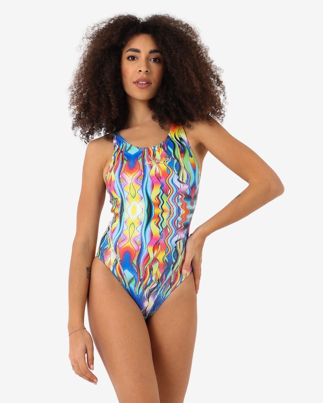 Costume Donna Nuoto Sincronizzato mod. Brillantinato Giallo Multicolor