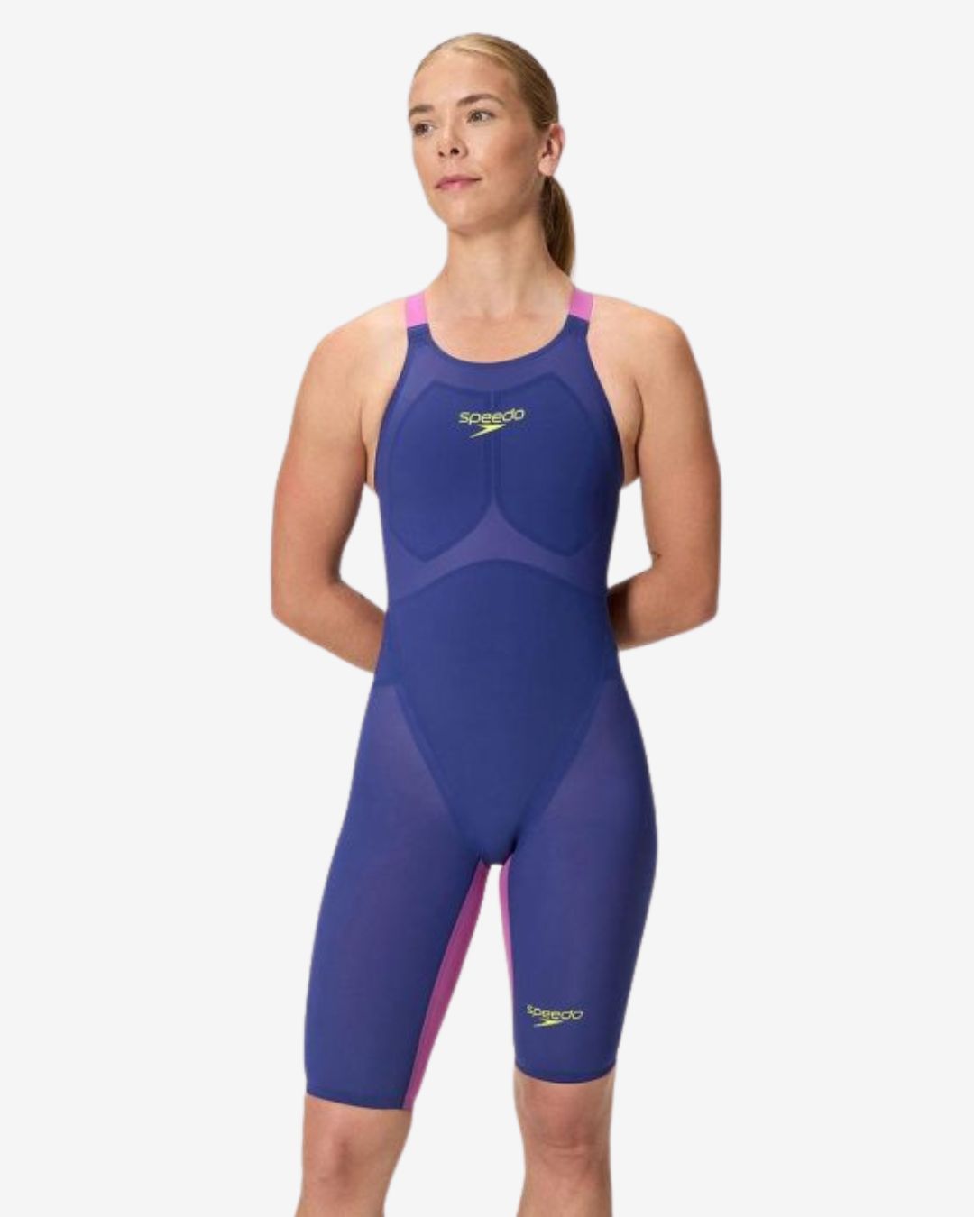 Costume Da Gara Donna Speedo Fastskin LZR Pure Valor 2.0 ClosedBack Blue Navy/Purple