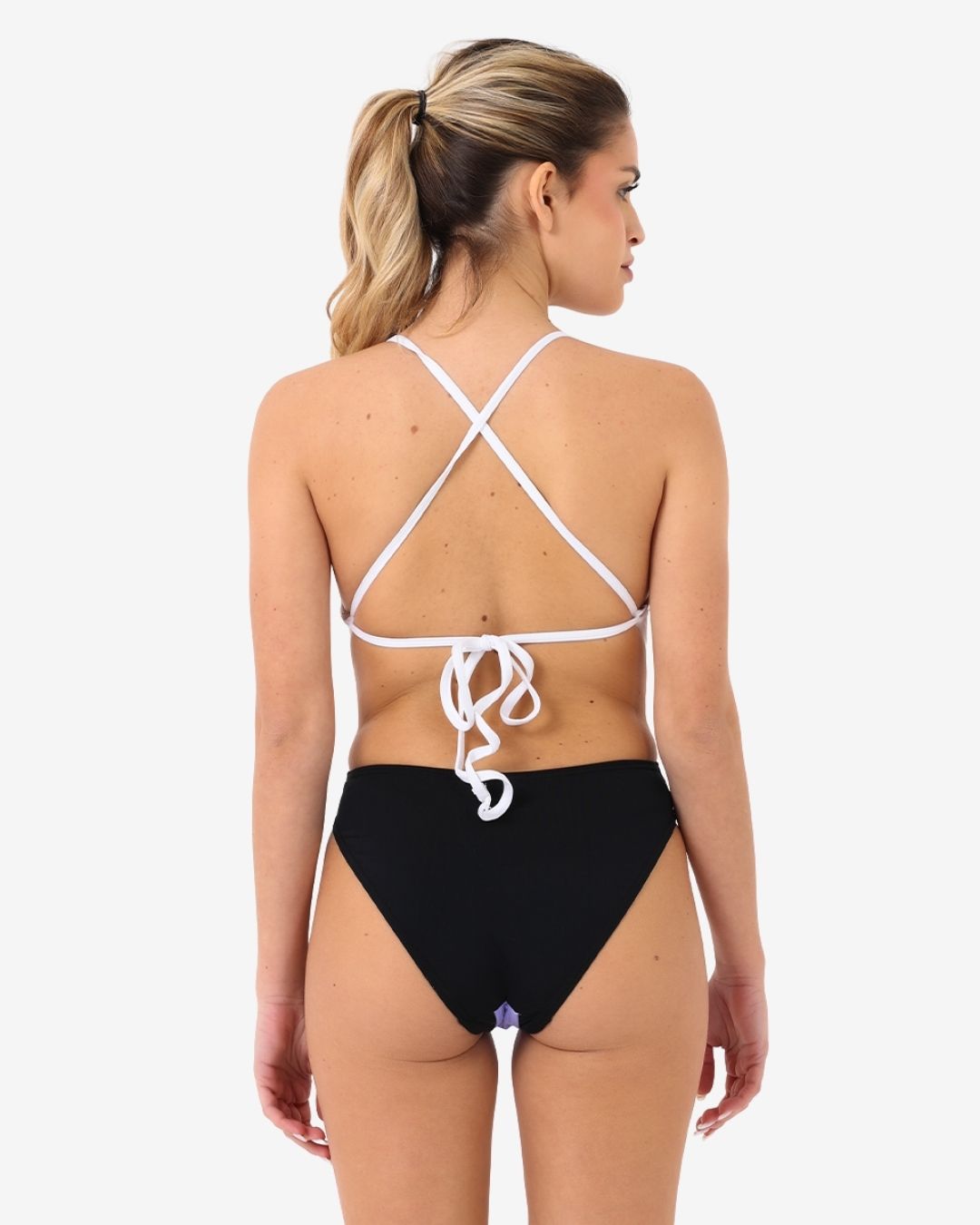 Costume Donna Bordato Bicolore Annodato mod. Fresh Scia/Nero