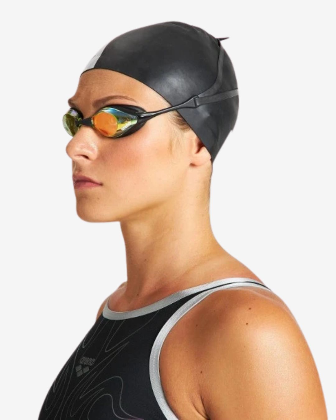 Occhialini Nuoto Specchiati Arena Cobra Original Swipe Mirror Yellow Copper White