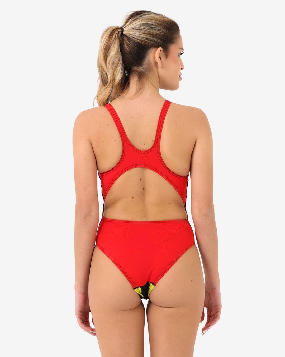 Costume Donna Olimpionico Tricolore mod. Nero/Marigold/Red Pepper
