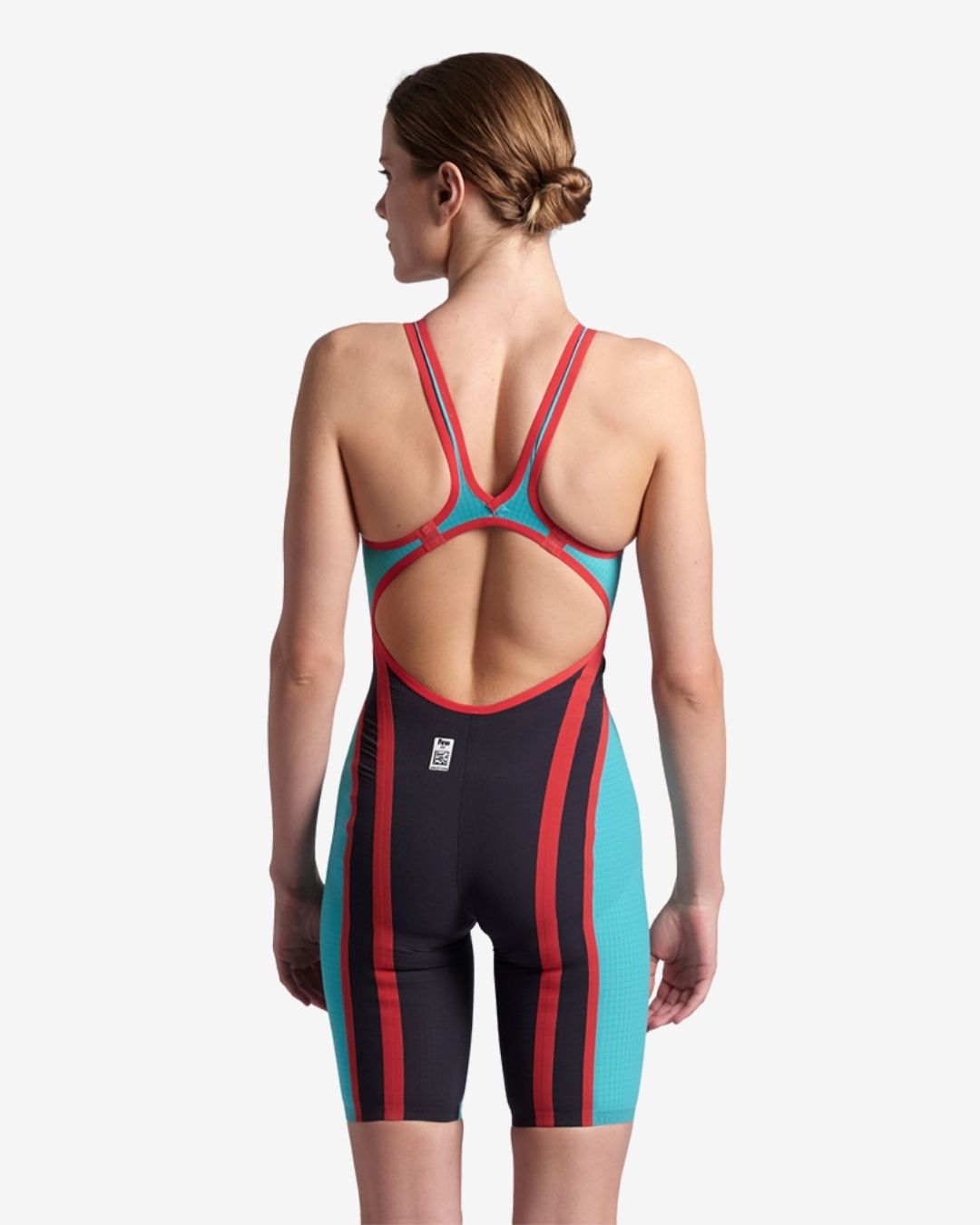Costume Da Gara Arena Powerskin Carbon Core-FX Donna OpenBack Turquoise Metallic