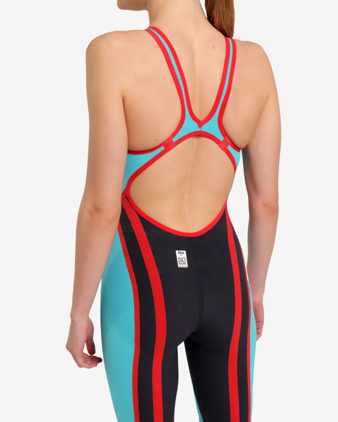 Costume Da Gara Arena Powerskin Carbon Core-FX Donna OpenBack Turquoise Metallic