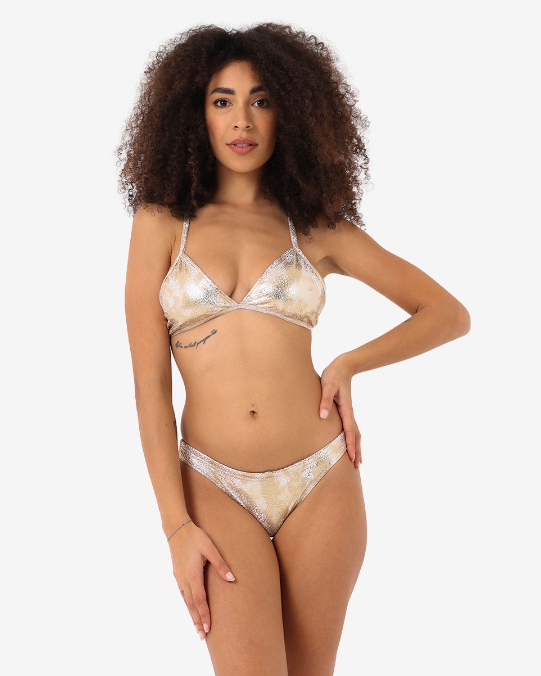 Costume Donna Bikini Triangolo mod. Gold Skin