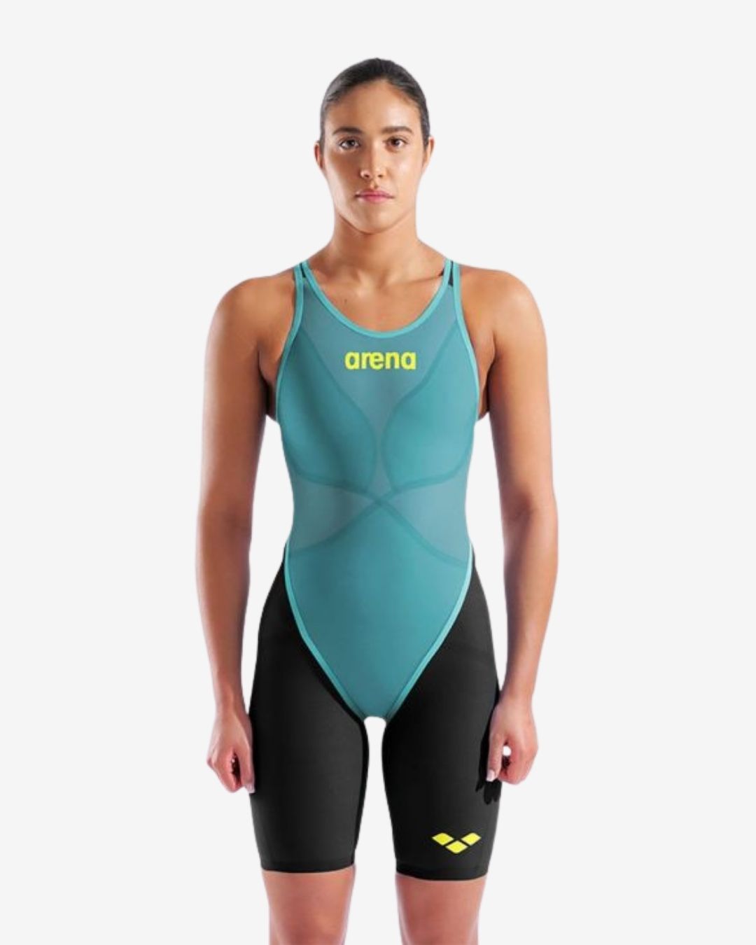 Costume Da Gara Arena Powerskin Carbon Glide Donna OpenBack Black-Biscay Bay Ed. Limit