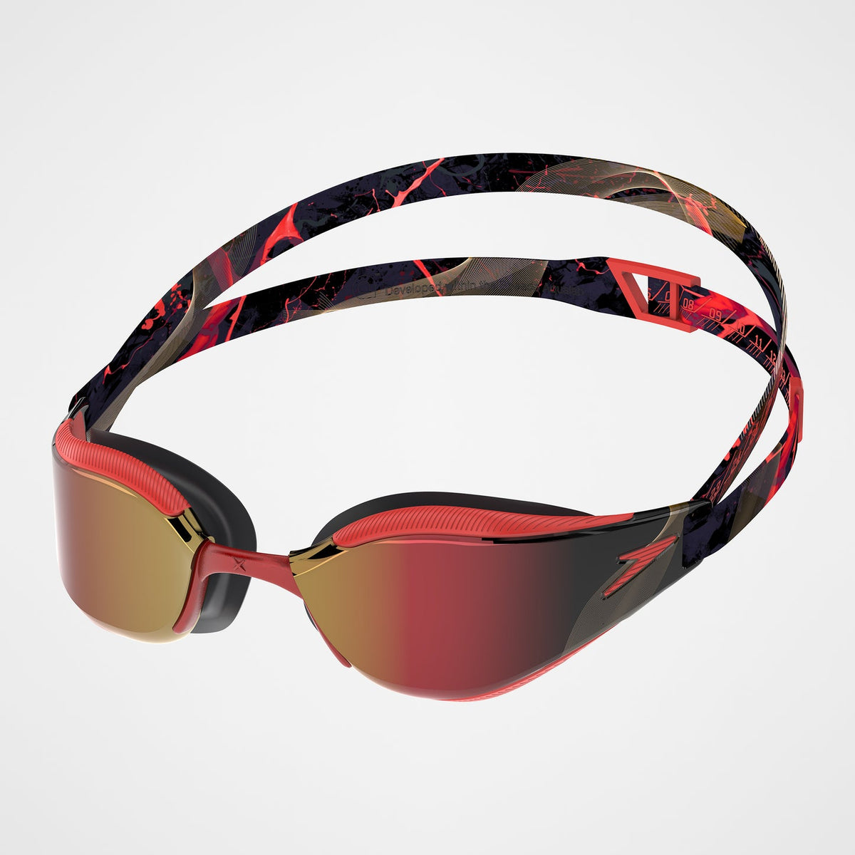 Occhialini Speedo Fastskin Hyper Elite Specchiati Rossi