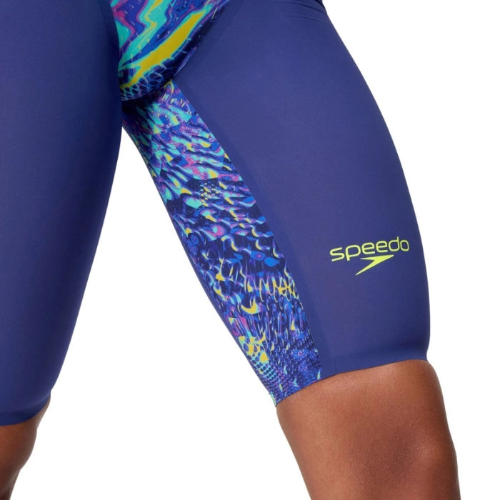 Costume da Gara Donna Speedo LZR Pure Valor 2.0 OpenBack Blu Stampato