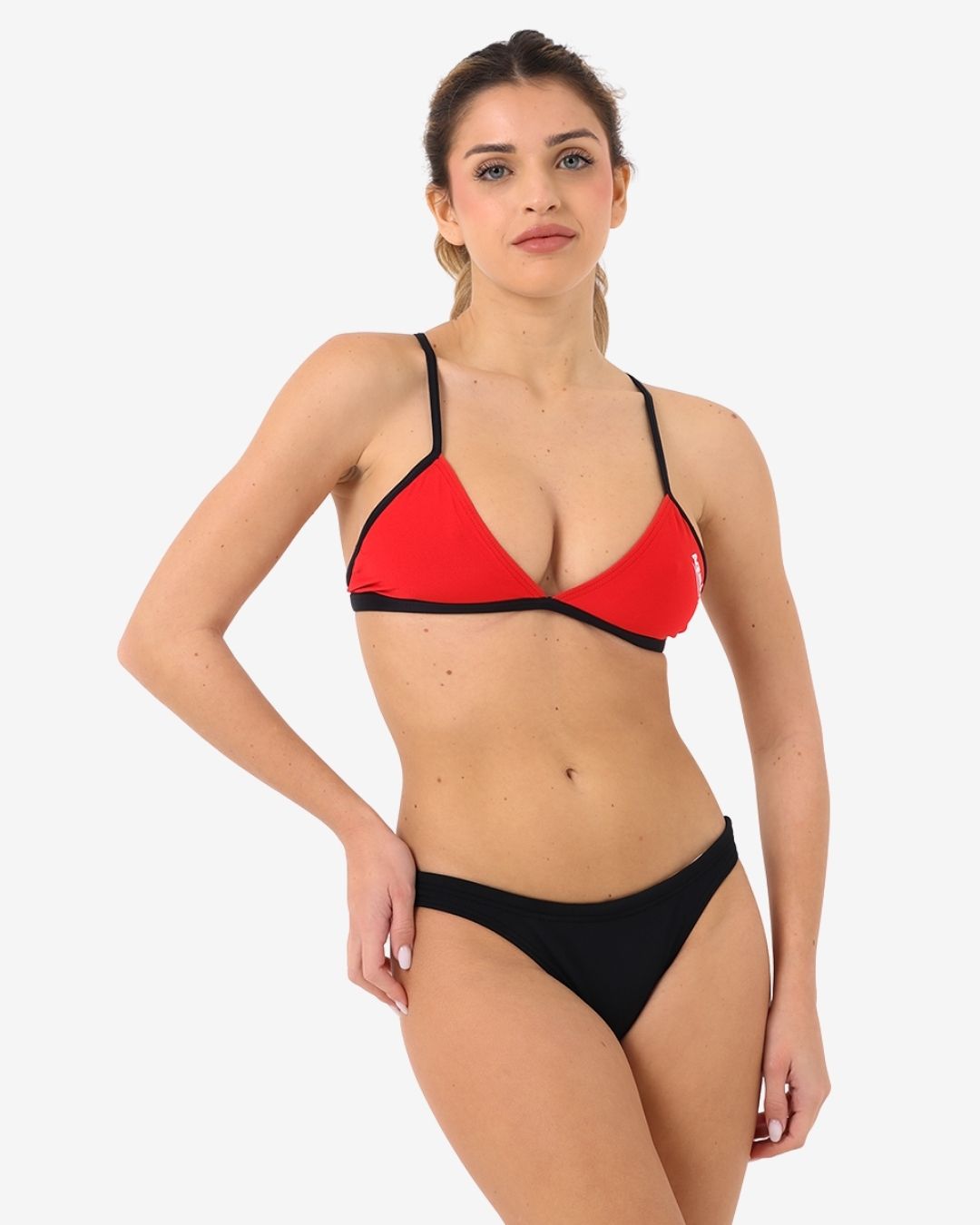 Costume Donna Bikini Triangolo mod. Red Pepper/Nero