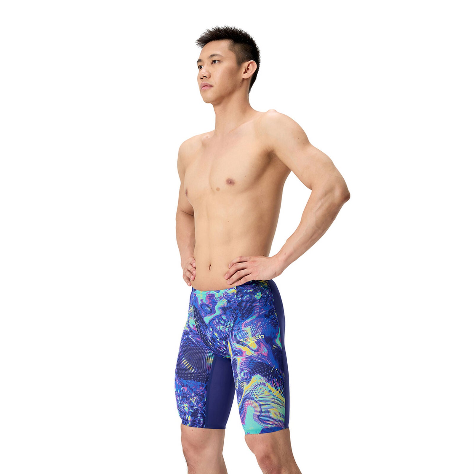 Costume da Gara Uomo Speedo LZR Pure Valor 2.0 Jammer High Waist Blu Stampato