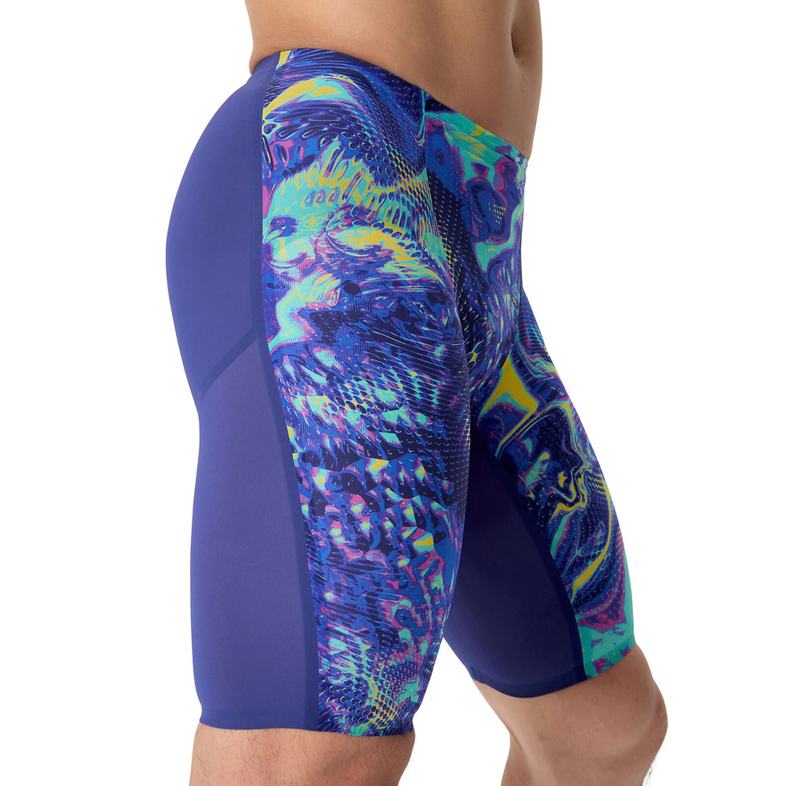 Costume da Gara Uomo Speedo LZR Pure Valor 2.0 Jammer High Waist Blu Stampato