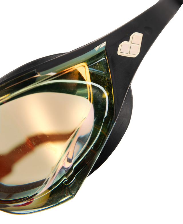 Occhialini Nuoto Specchiati Arena Cobra Edge Swipe Mirror Yellow Copper Black