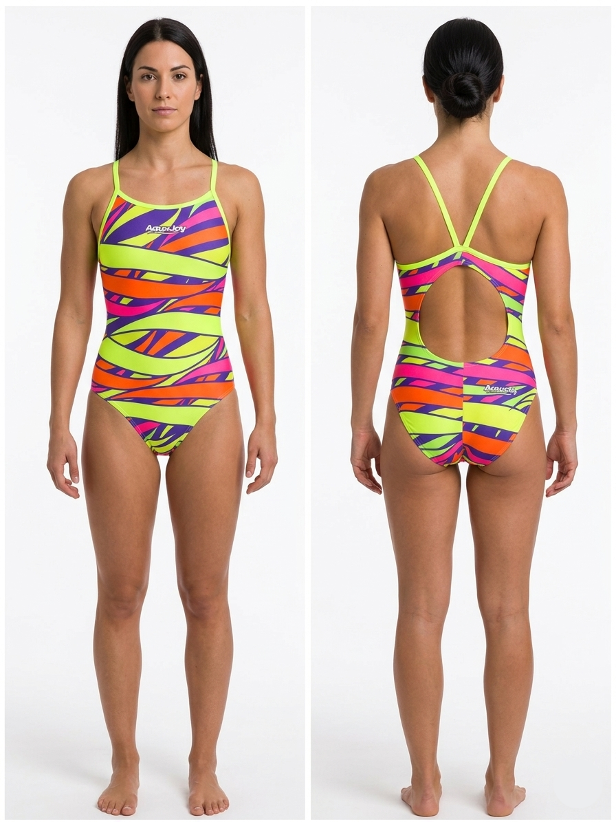 Costume Donna Aquajoy Bordato mod. Fluo Stripes