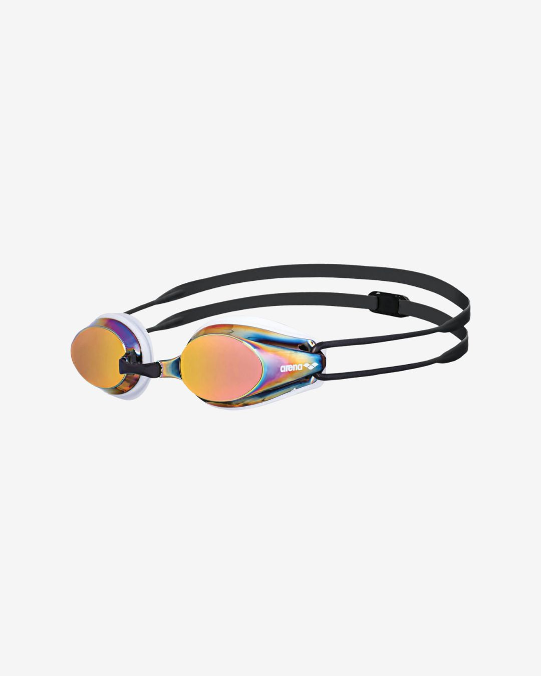 Occhialini Nuoto Specchiati Arena Tracks Mirror White Red Revo Black