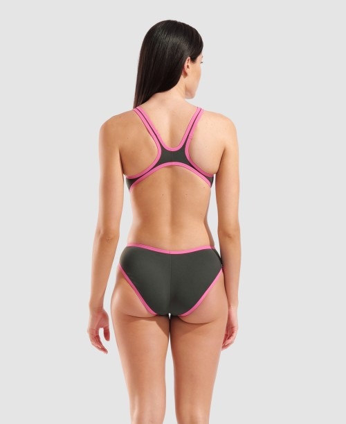 Costume Donna Arena One Biglogo Dark Sage-Shocking Pink