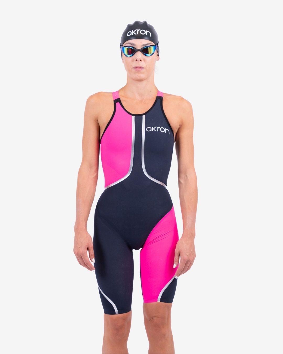 Costume Da Gara Donna Akron Venom Hero ClosedBack Dark Blue/Pink
