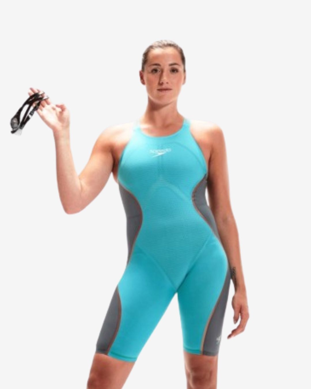 Costume Da Gara Donna Speedo Fastskin LZR Pure Intent ClosedBack Azzurro Grigio