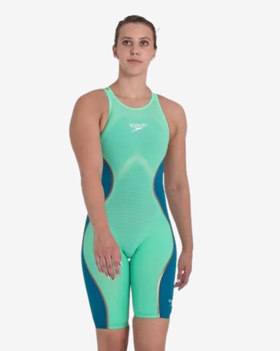 Costume Da Gara Donna Speedo Fastskin LZR Pure Intent OpenBack Verde Acqua