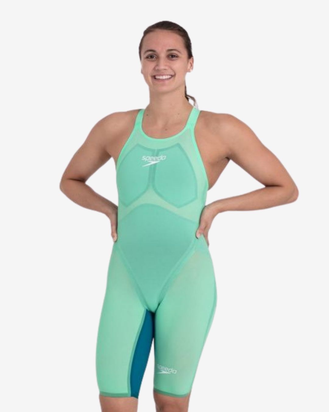 Costume Da Gara Donna Speedo Fastskin LZR Pure Valor OpenBack Verde Acqua