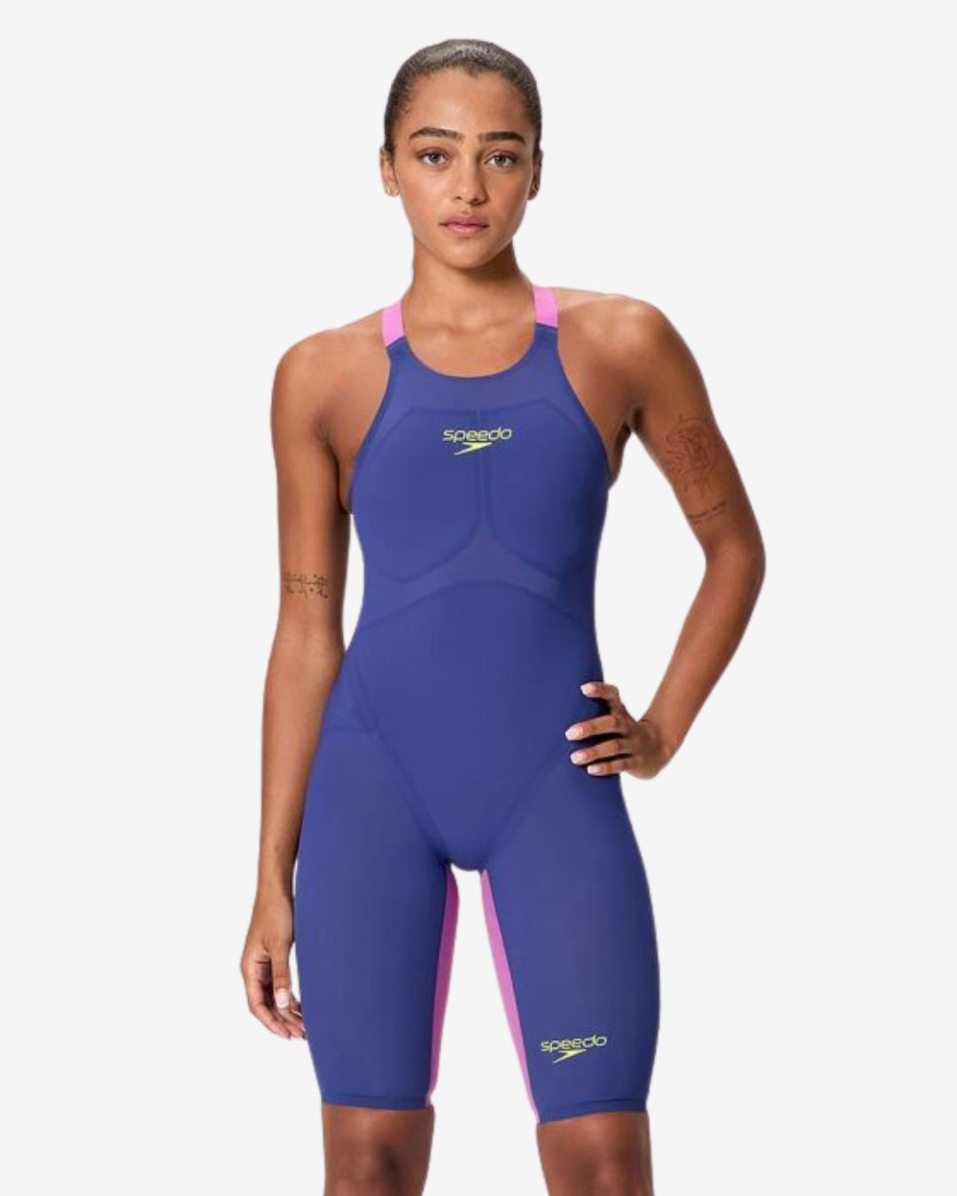 Costume Da Gara Donna Speedo Fastskin LZR Pure Valor 2.0 OpenBack Blue Navy/Purple