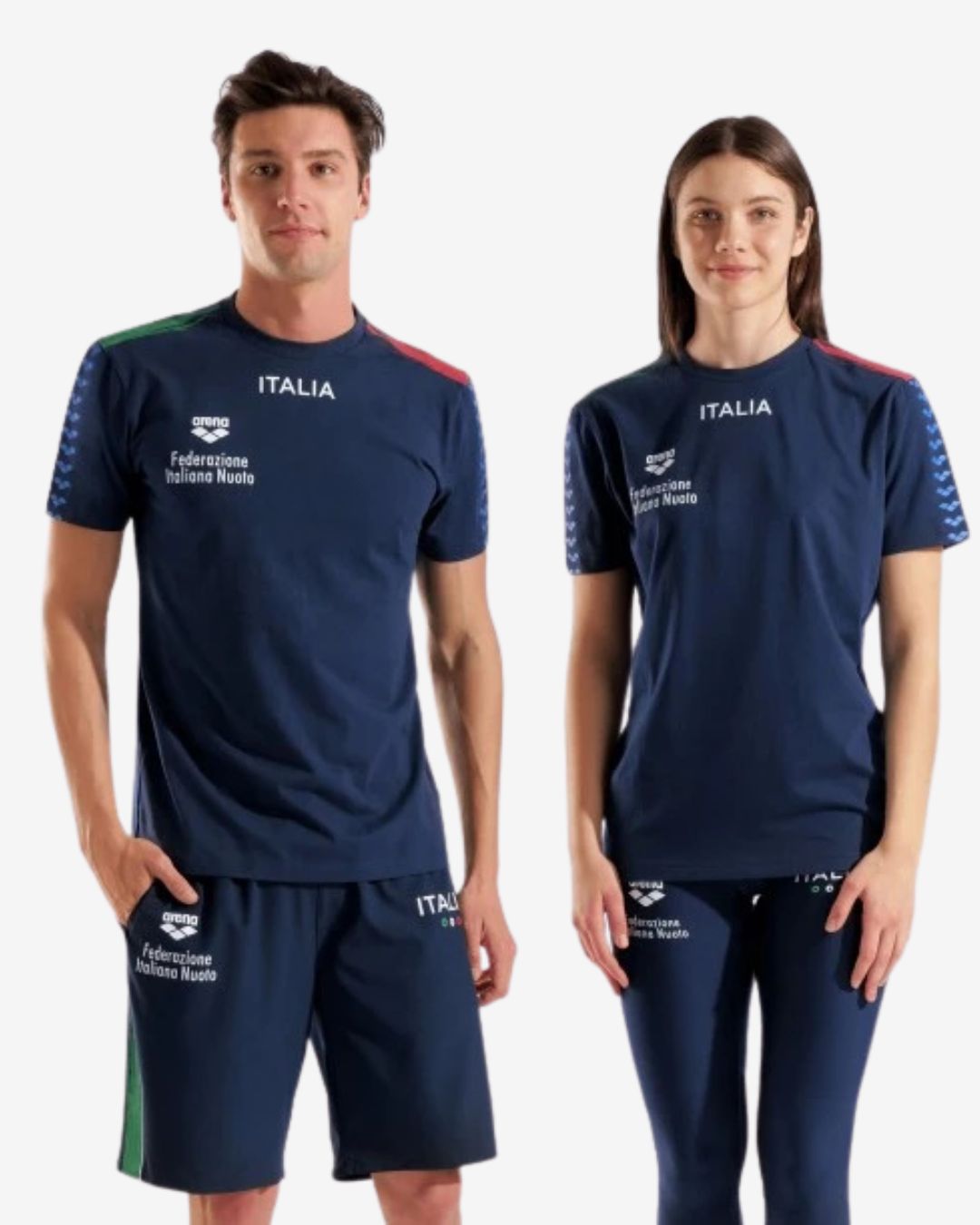 T Shirt Arena Unisex mod. Fin Team Italia Dark Navy Blu