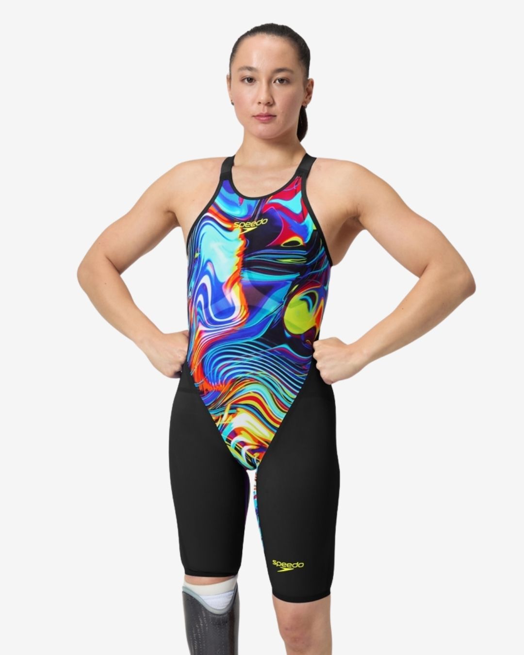 Costume Da Gara Donna Speedo Fastskin LZR Pure Valor 2.0 OpenBack Black/Molten Blur Nero Fantasia