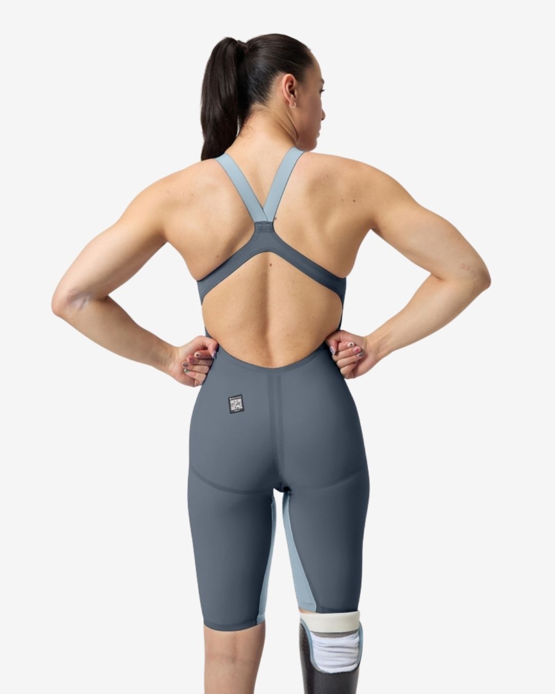 Costume Da Gara Donna Speedo Fastskin LZR Pure Valor 2.0 OpenBack Grey/AcadiaBlue Grigio