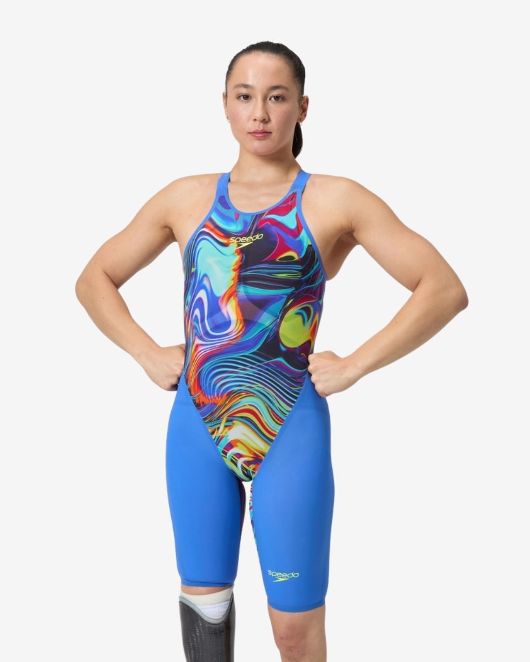 Costume Da Gara Donna Speedo Fastskin LZR Pure Valor 2.0 OpenBack Molten Blur/Cobalt Pop