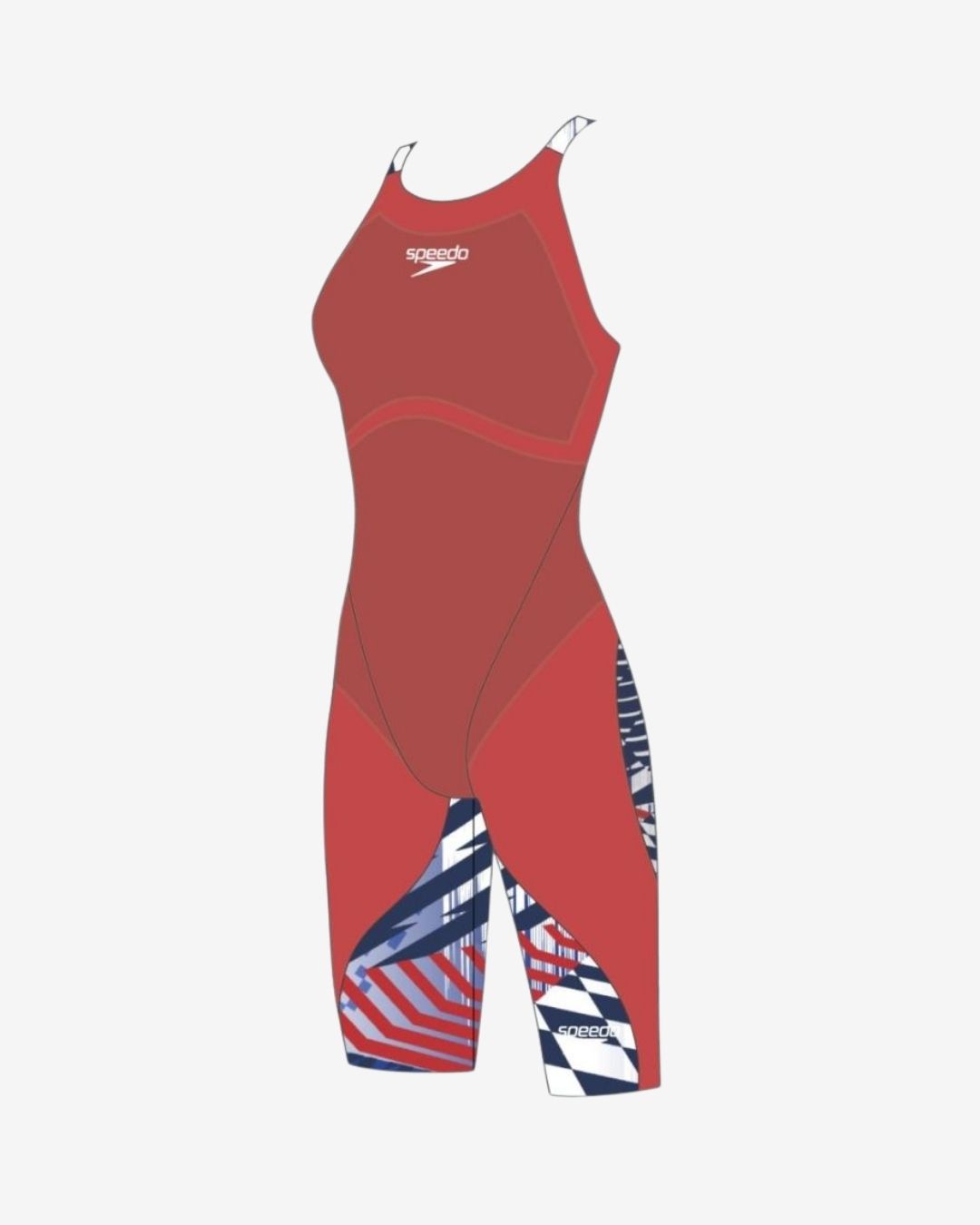 Costume Da Gara Speedo Donna Fastskin LZR Ignite Kneeskin Junior Flame Red/Bold White