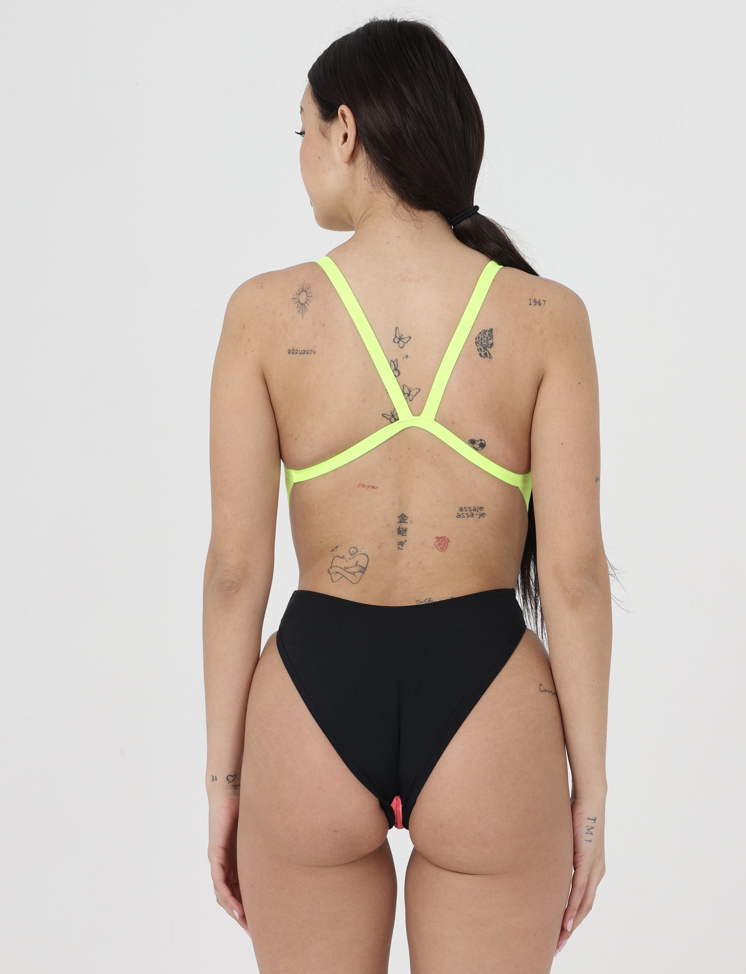 Costume Donna Aquajoy Bordato Bicolore mod. Chewingum/Nero