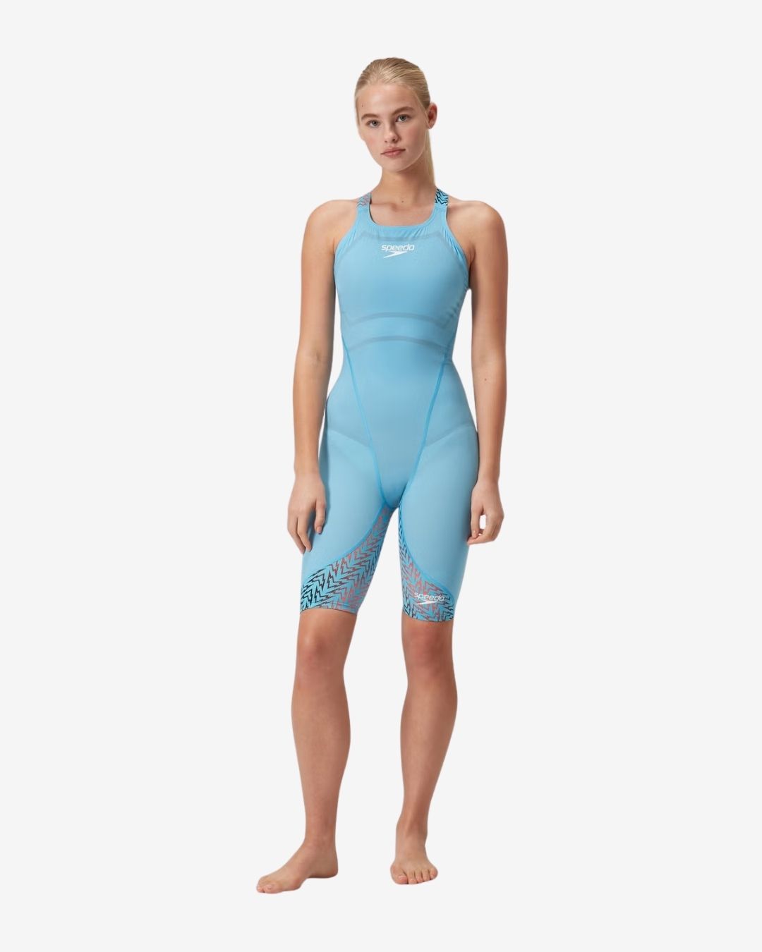 Costume Da Gara Speedo Donna Fastskin LZR Ignite Kneeskin Picton Blue/Red