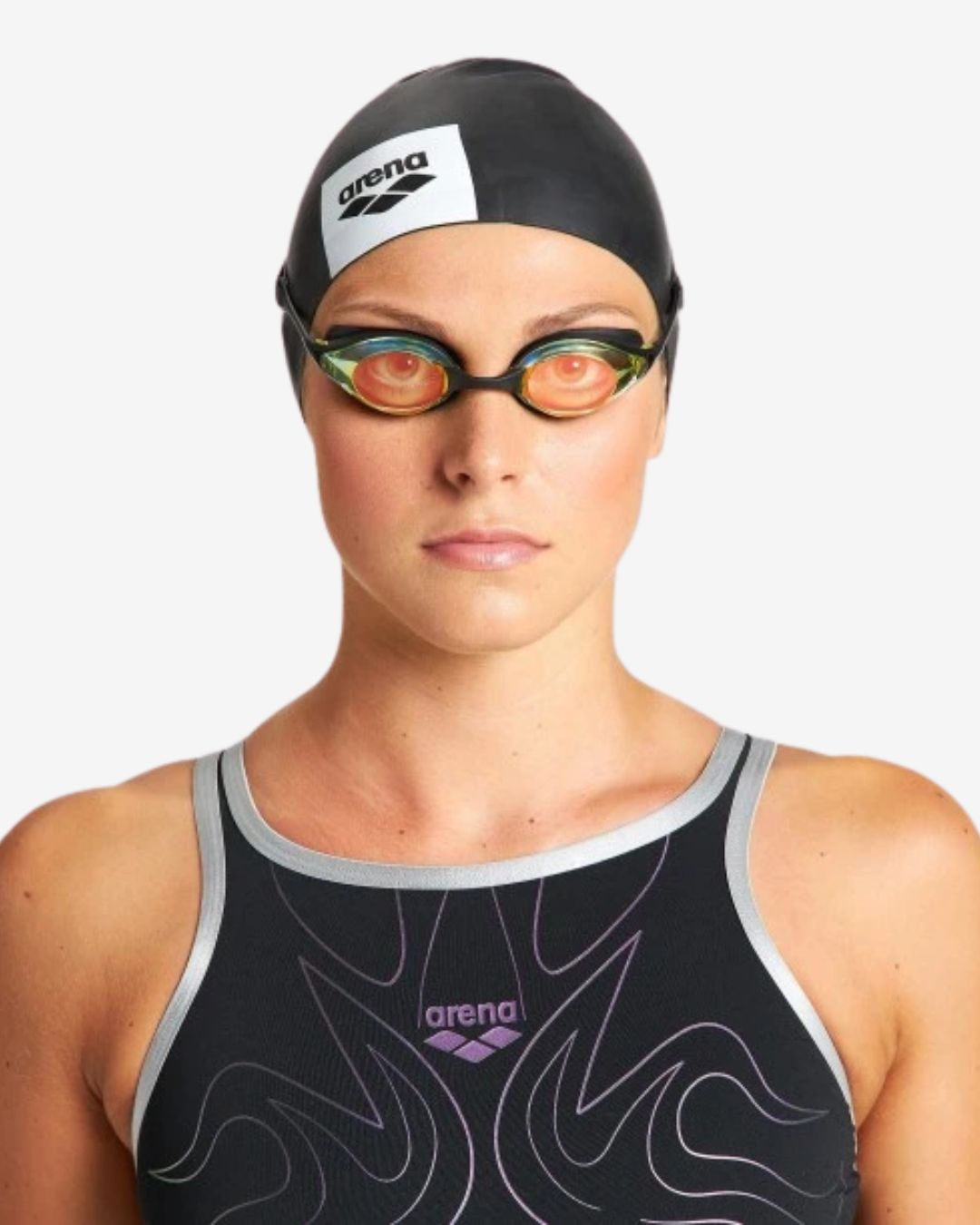 Occhialini Nuoto Specchiati Arena Cobra Original Swipe Mirror Yellow Copper White