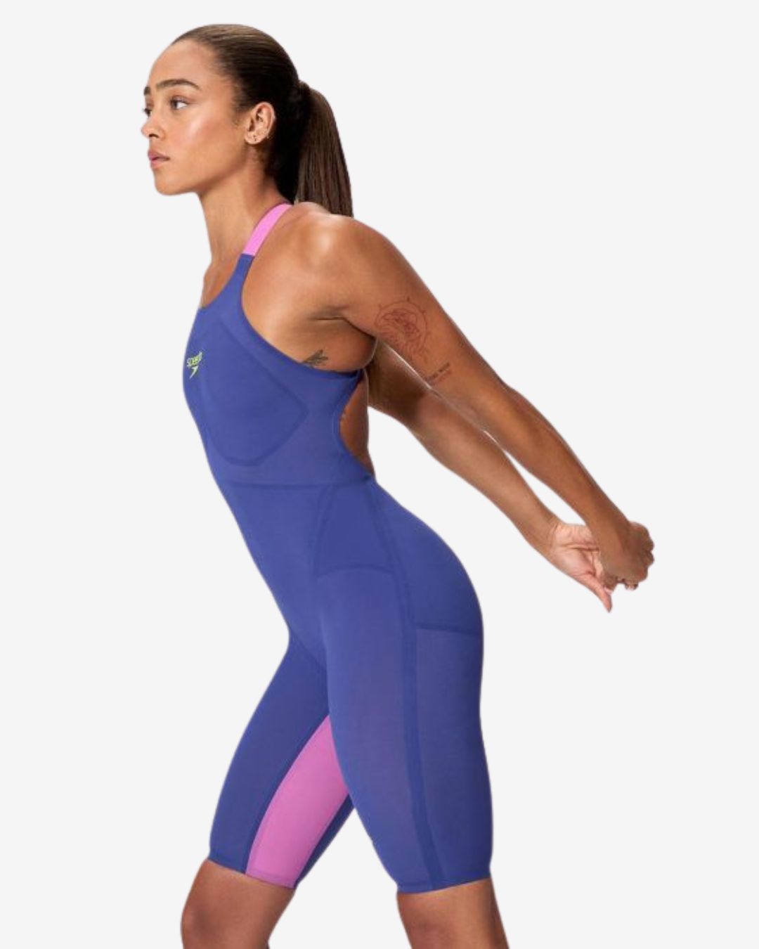 Costume Da Gara Donna Speedo Fastskin LZR Pure Valor 2.0 OpenBack Blue Navy/Purple