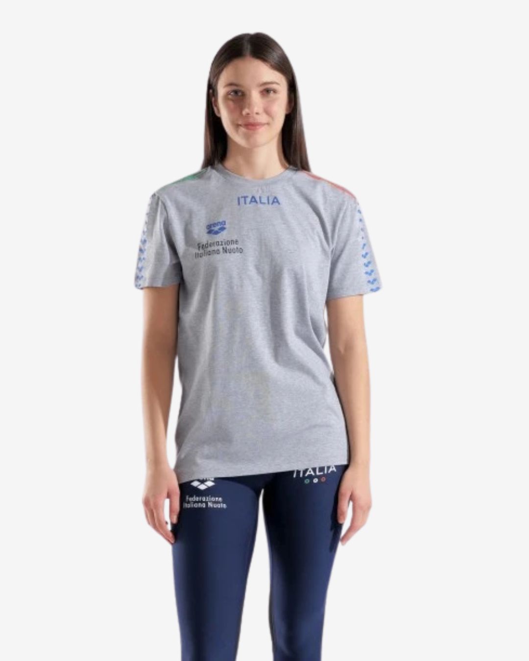 T Shirt Arena Unisex mod. Fin Team Italia Grigia