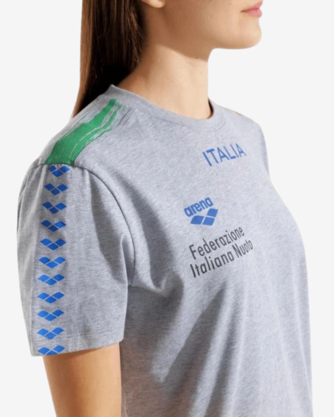 T Shirt Arena Unisex mod. Fin Team Italia Grigia