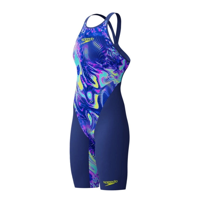 Costume da Gara Donna Speedo LZR Pure Valor 2.0 OpenBack Blu Stampato