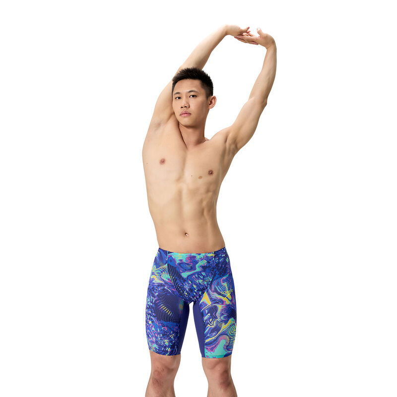 Costume da Gara Uomo Speedo LZR Pure Valor 2.0 Jammer High Waist Blu Stampato