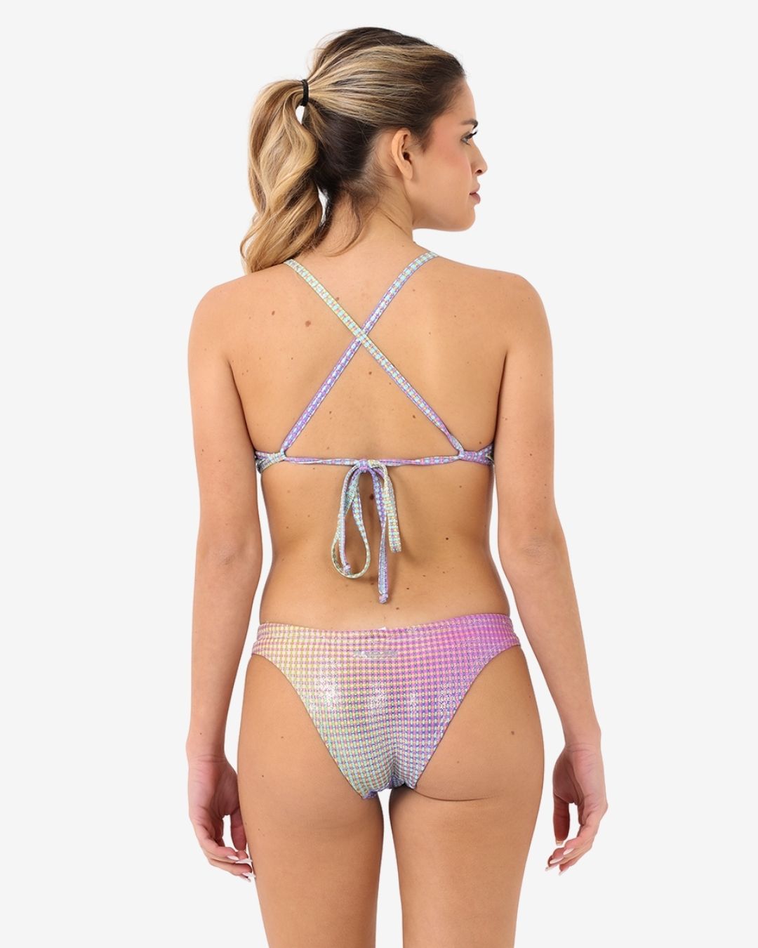 Costume Donna Bikini Triangolo mod. Squares Glitterato
