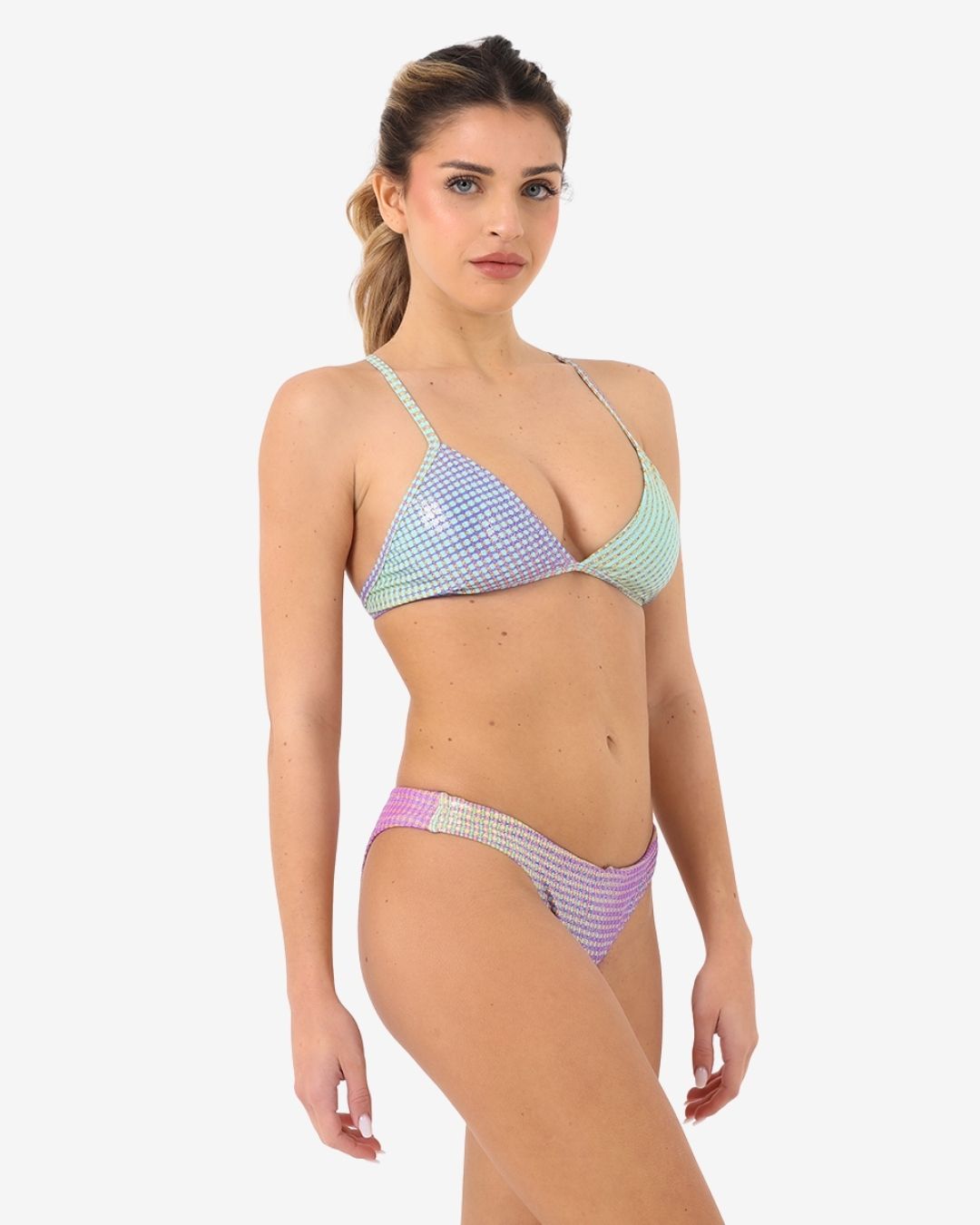 Costume Donna Bikini Triangolo mod. Squares Glitterato