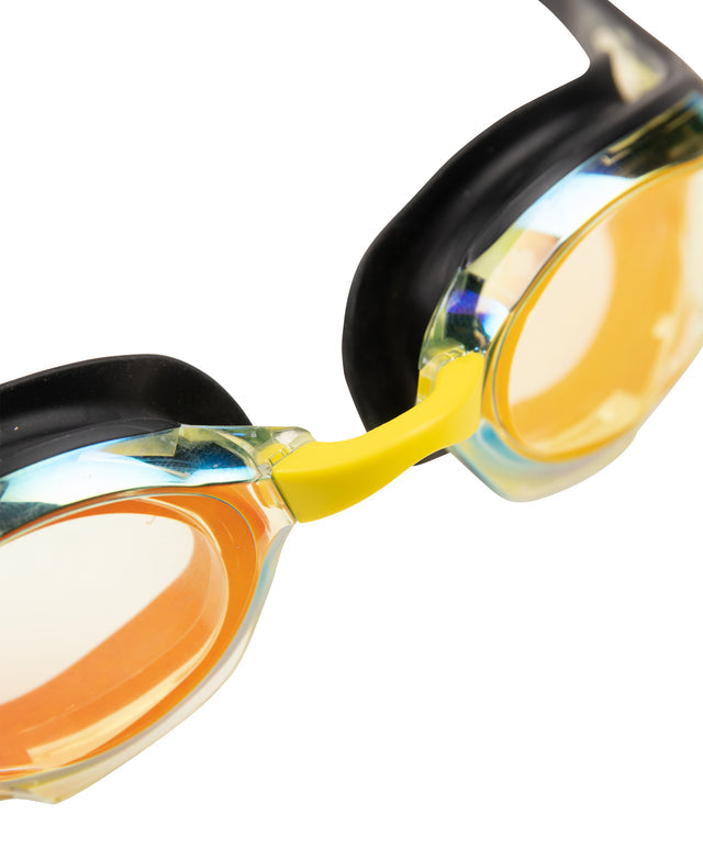 Occhialini Nuoto Specchiati Arena Cobra Edge Swipe Mirror Yellow Copper Black