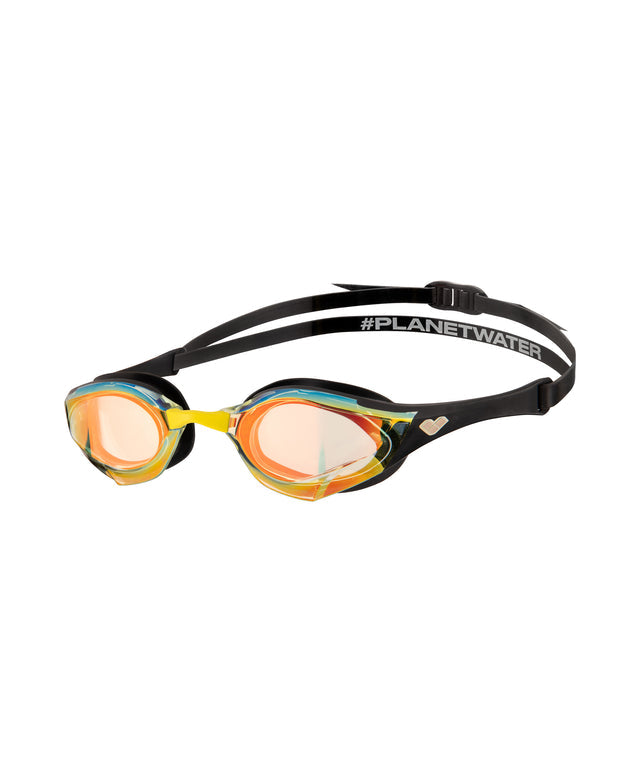 Occhialini Nuoto Specchiati Arena Cobra Edge Swipe Mirror Yellow Copper Black
