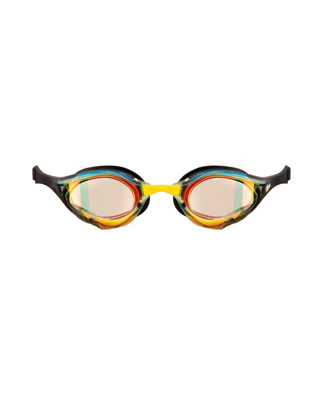 Occhialini Nuoto Specchiati Arena Cobra Edge Swipe Mirror Yellow Copper Black
