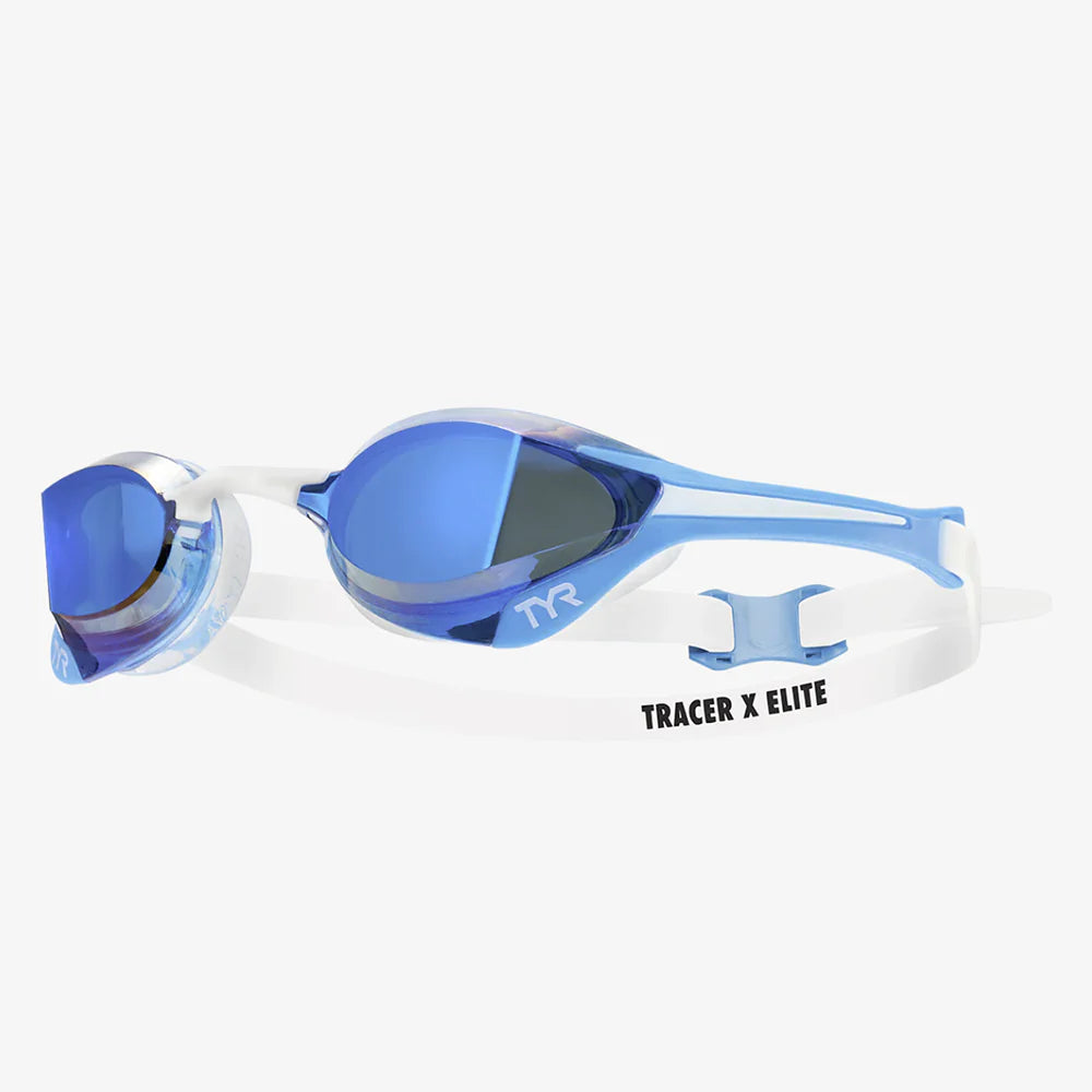 Occhialini Nuoto Specchiati Tyr Tracer-X Elite Mirror Blue/White