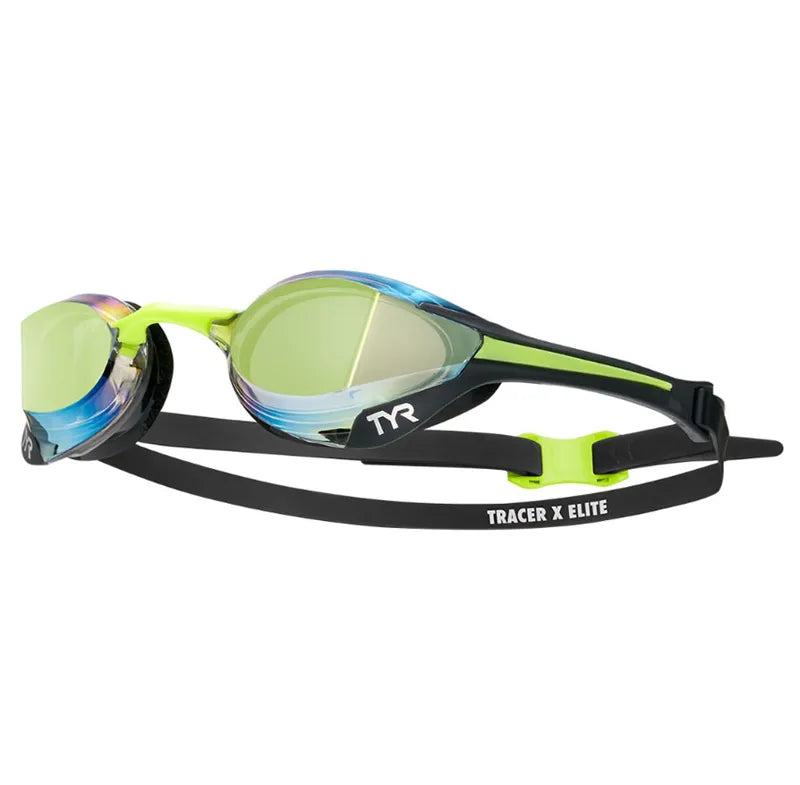 Occhialini Nuoto Specchiati Tyr Tracer-X Elite Mirror Black/Lime