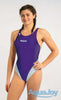 Costume donna olimpionico mod. bicolore viola/bianco